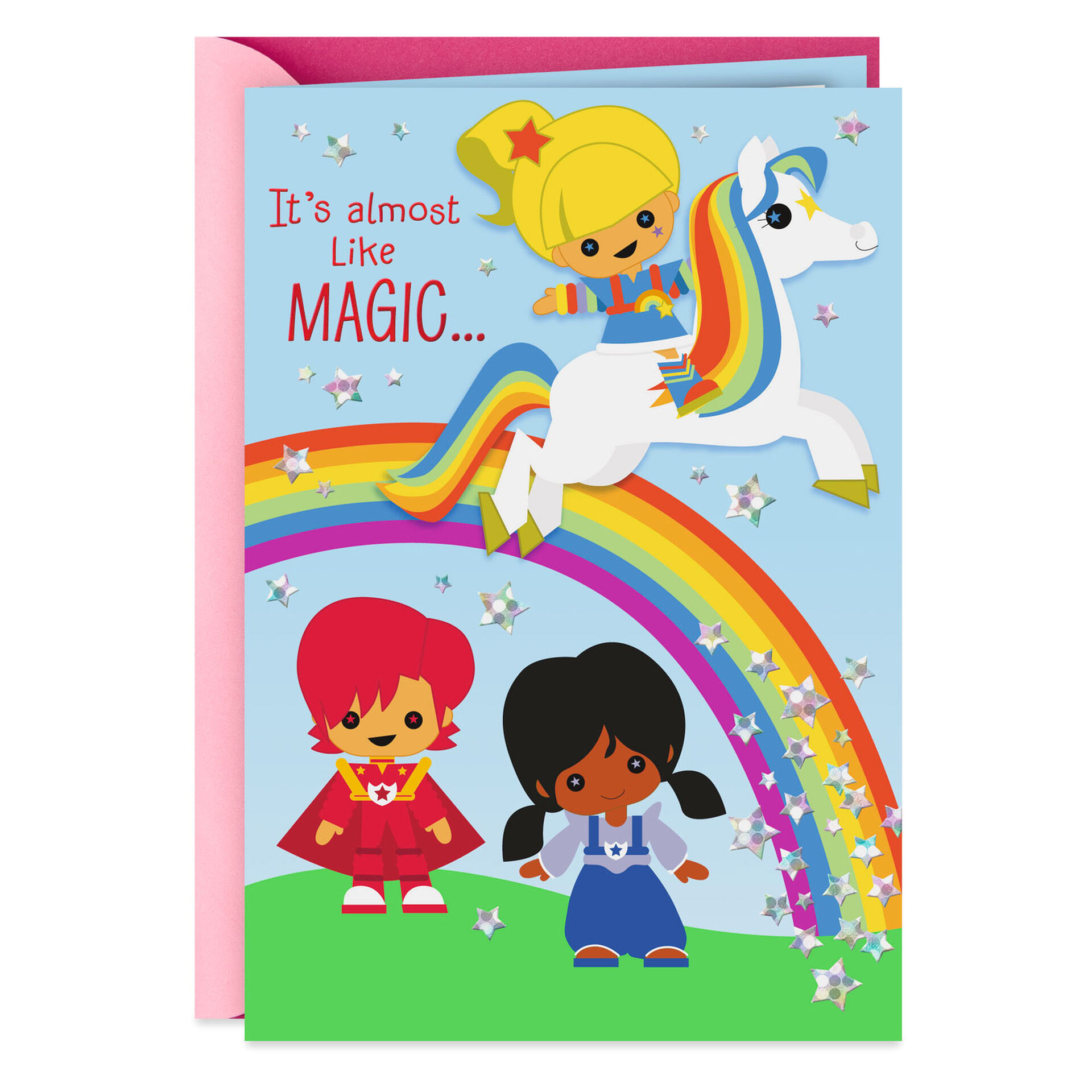 Rainbow Brite And Friends Stylized Coloring Card With Stickers